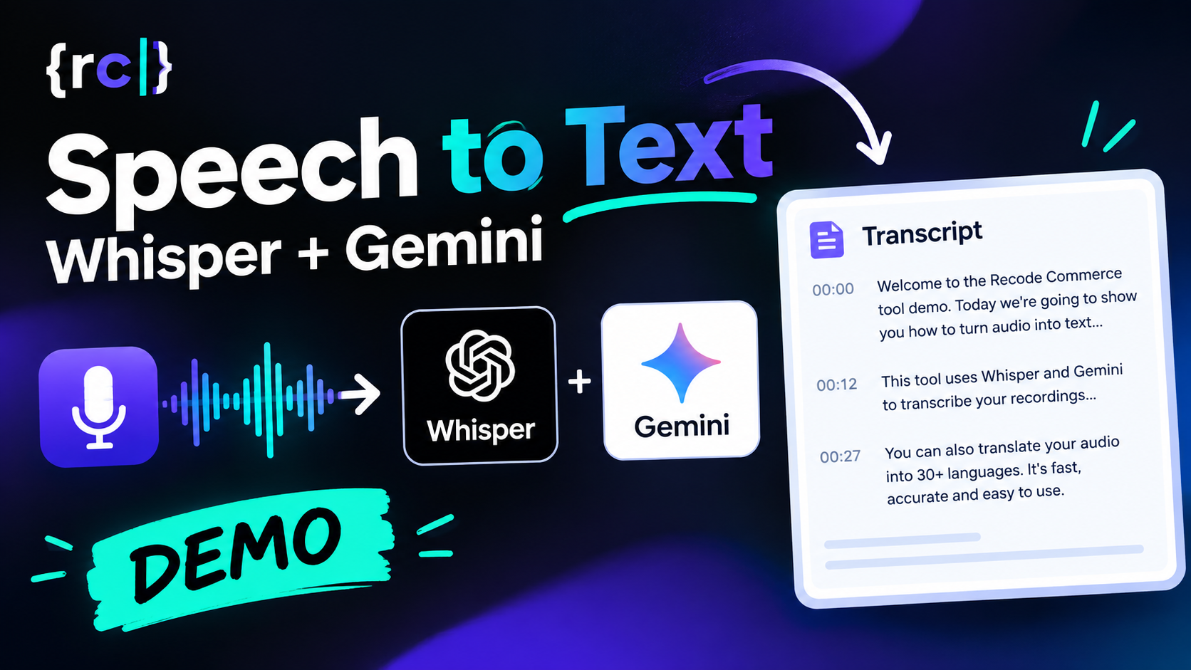 Speech to text tool using Whisper and Gemini for audio transcription